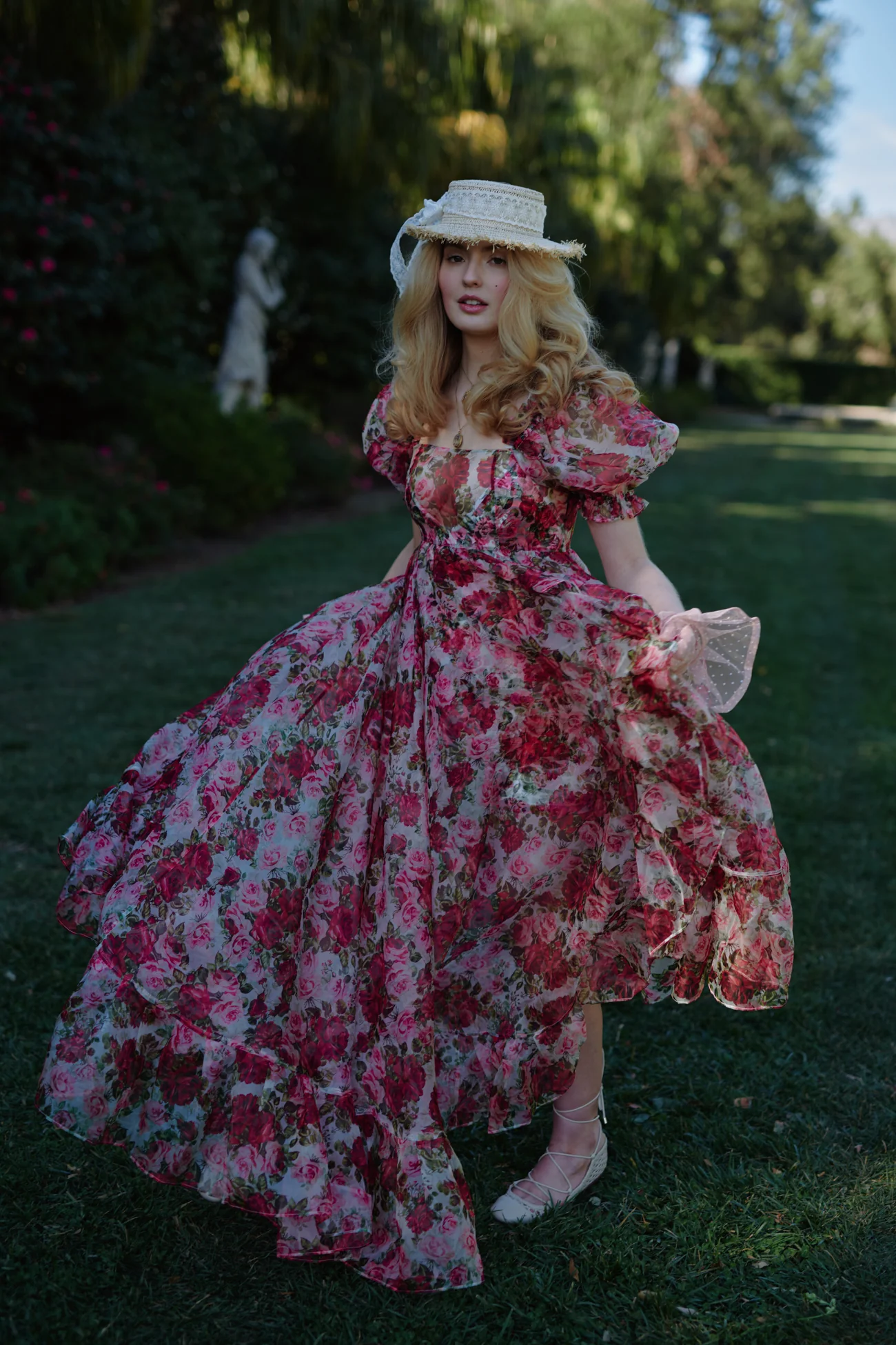 Roses Are Red Sheer Delight Ruffle Gown - Image 10
