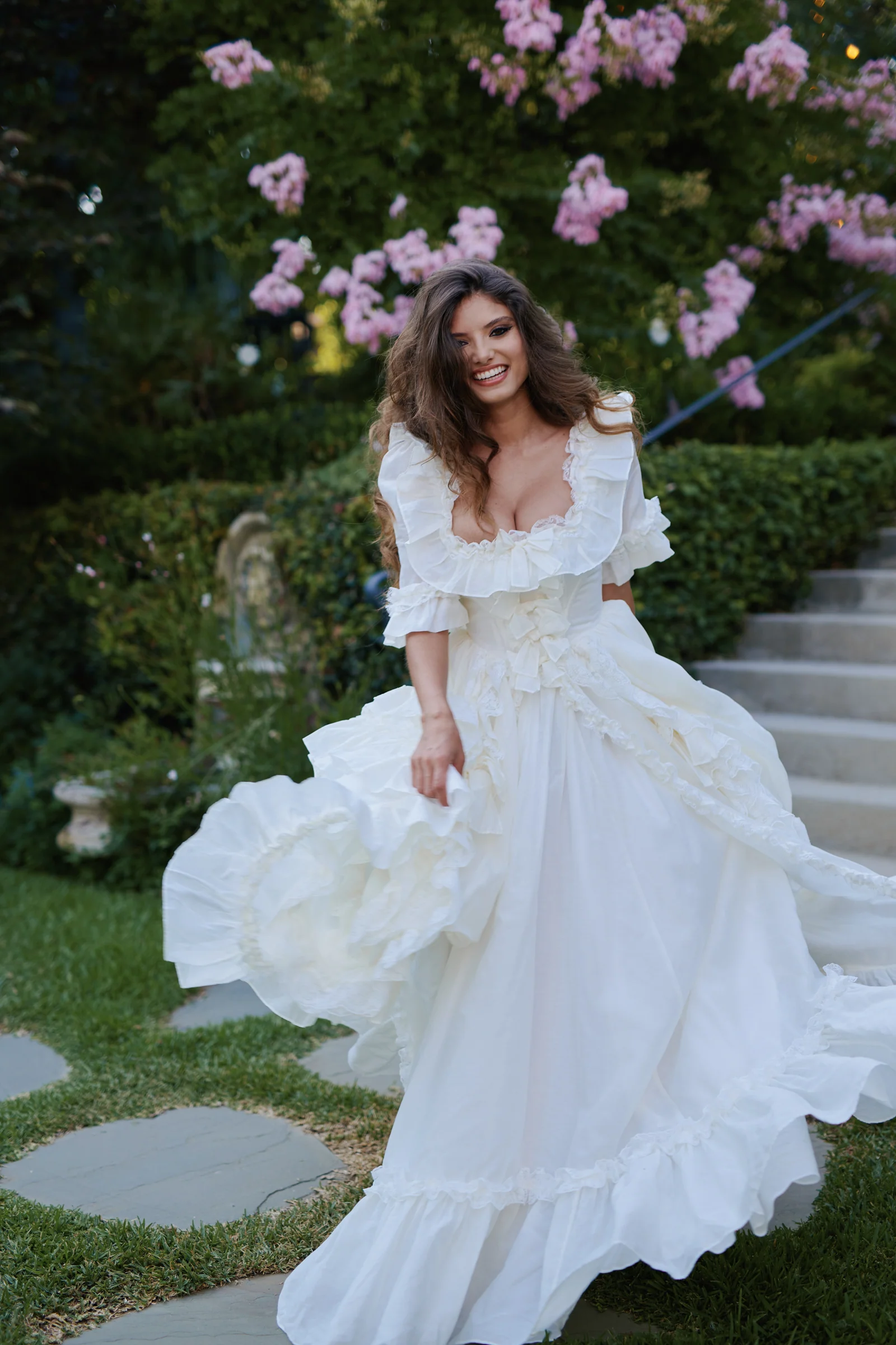 The Ivory Silk Organdy Antoinette Gown - Image 14