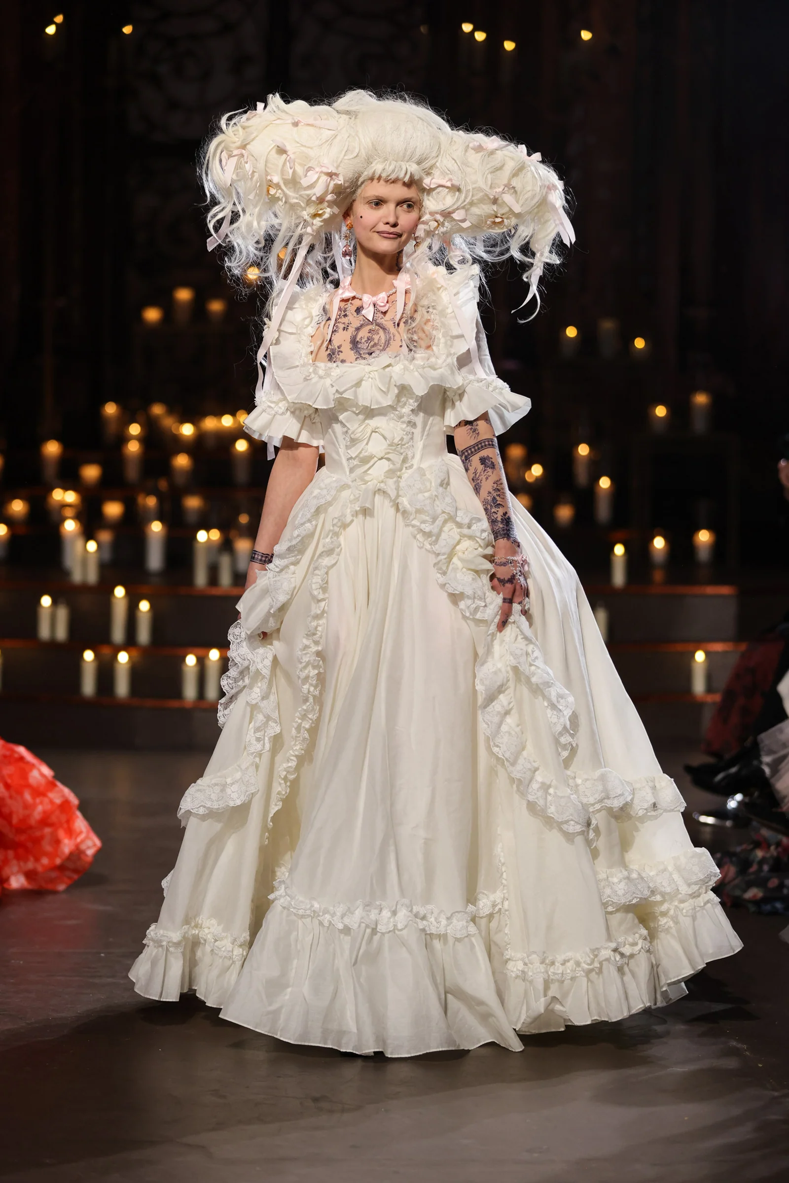 The Ivory Silk Organdy Antoinette Gown - Image 19