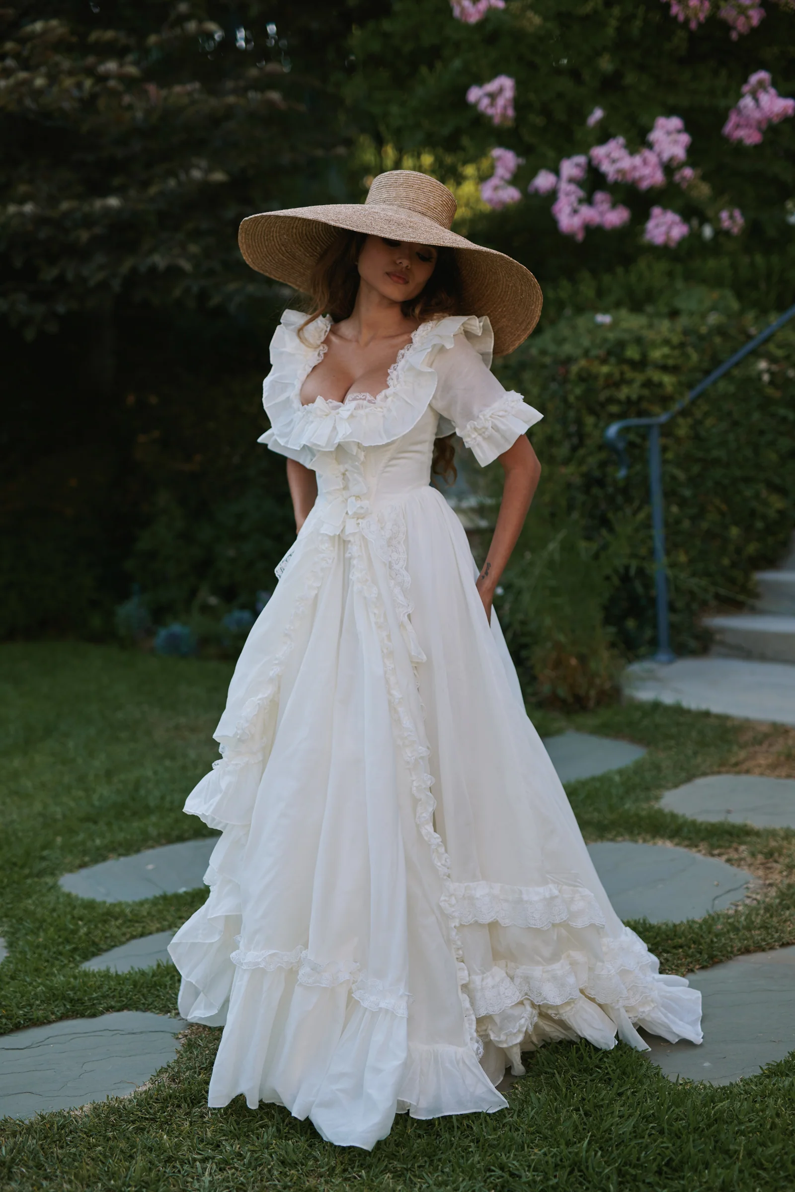 The Ivory Silk Organdy Antoinette Gown - Image 5
