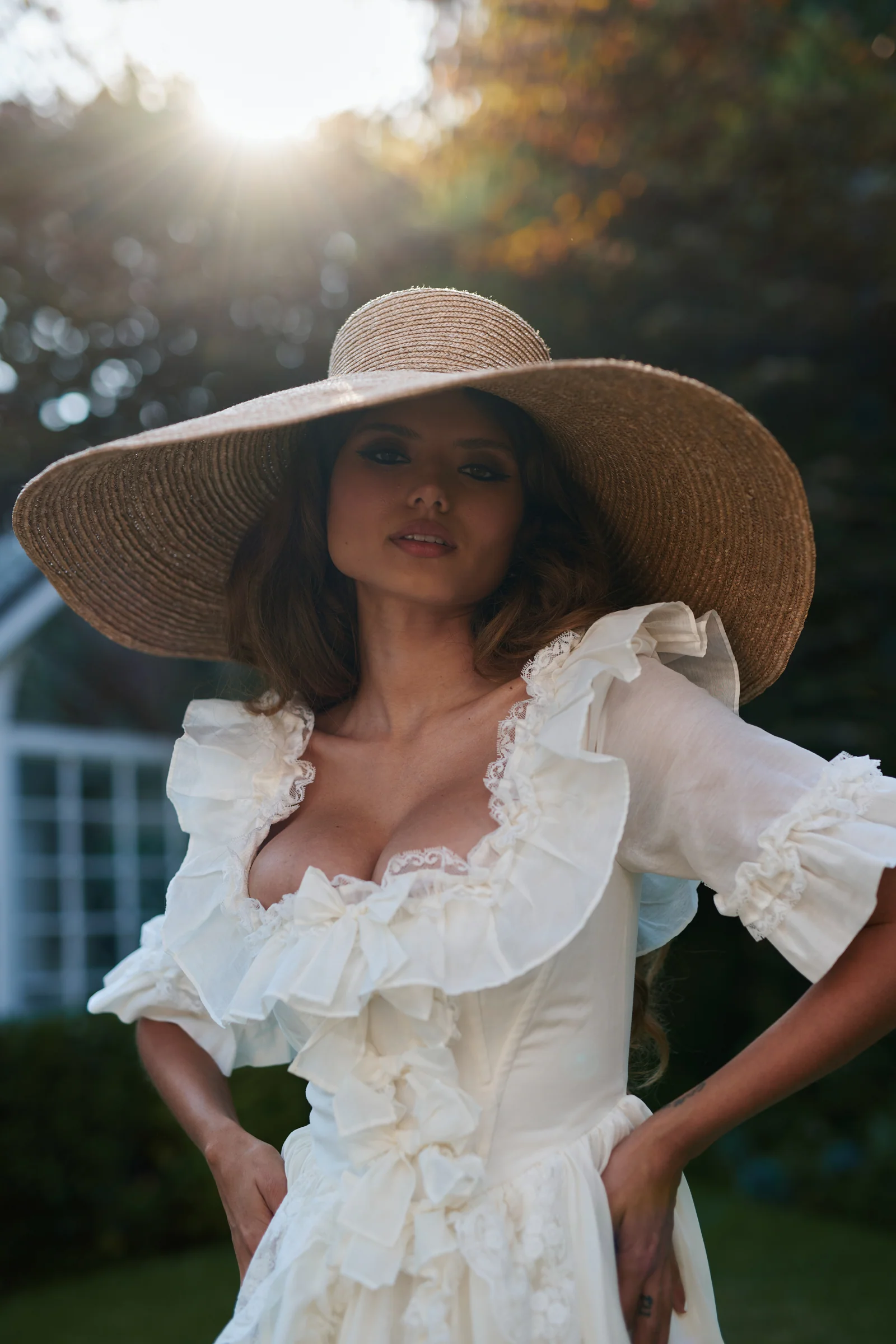 The Ivory Silk Organdy Antoinette Gown - Image 9