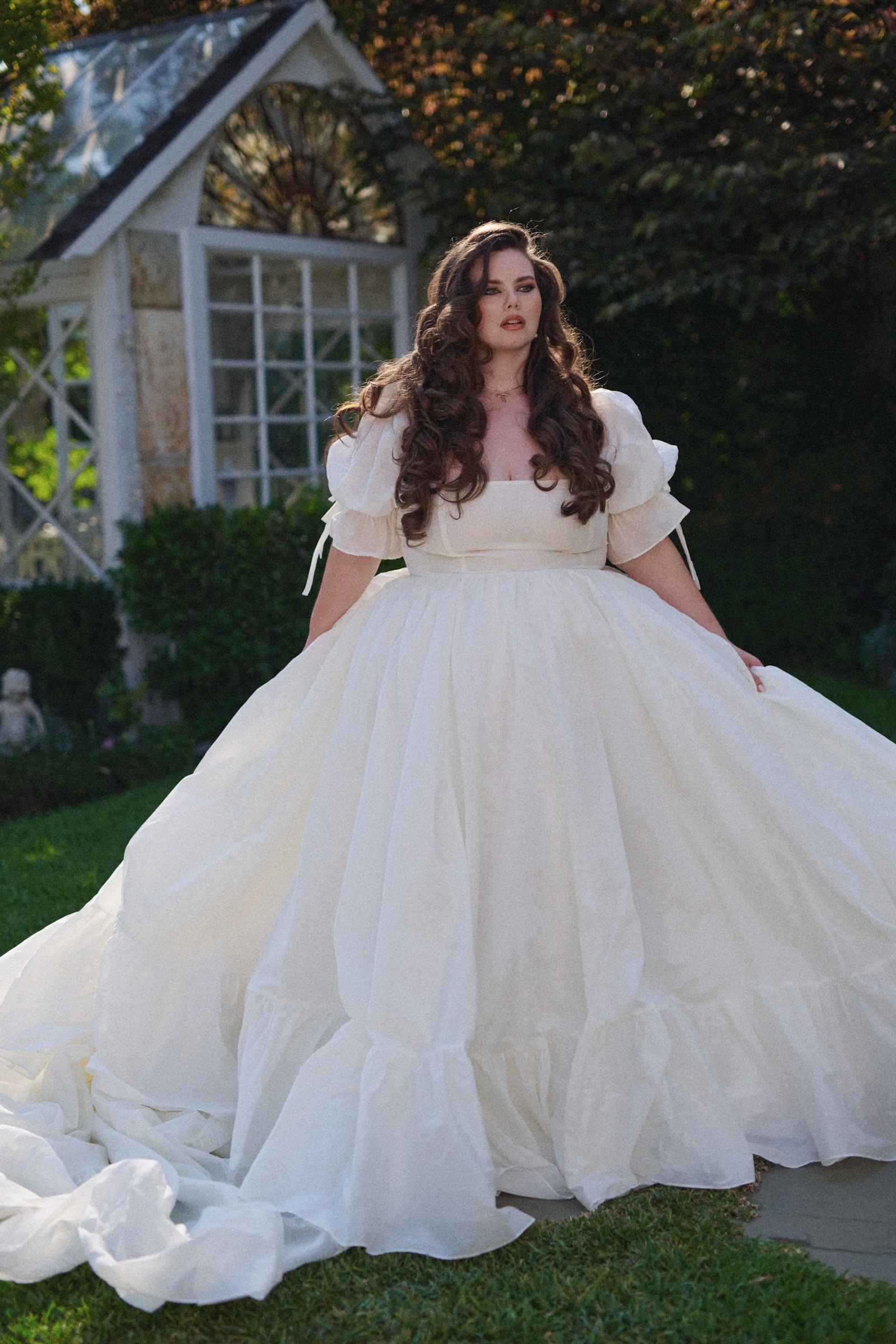 The Ivory Silk Organdy Fanfiction Bridal Gown - Image 11