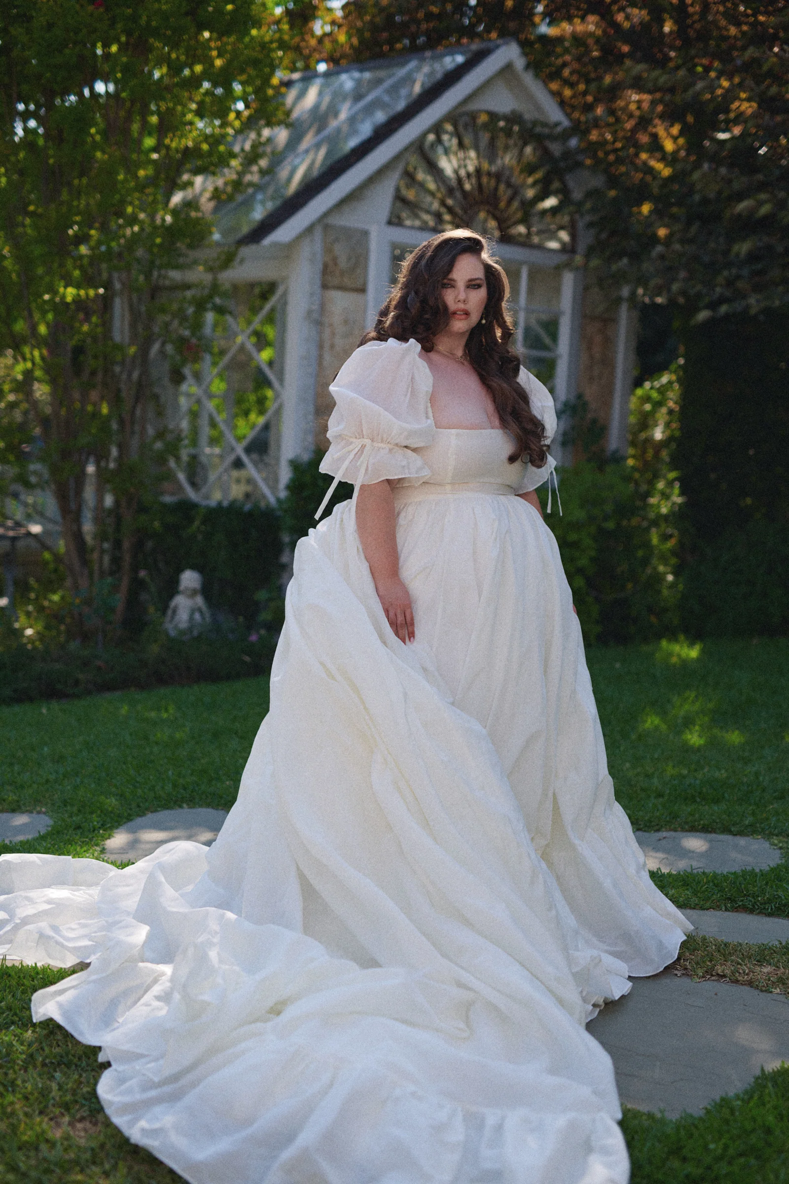 The Ivory Silk Organdy Fanfiction Bridal Gown - Image 15