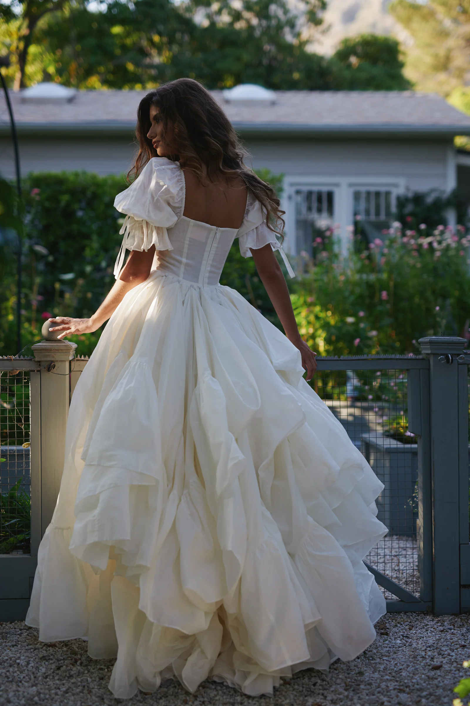 The Ivory Silk Organdy Fanfiction Bridal Gown - Image 3