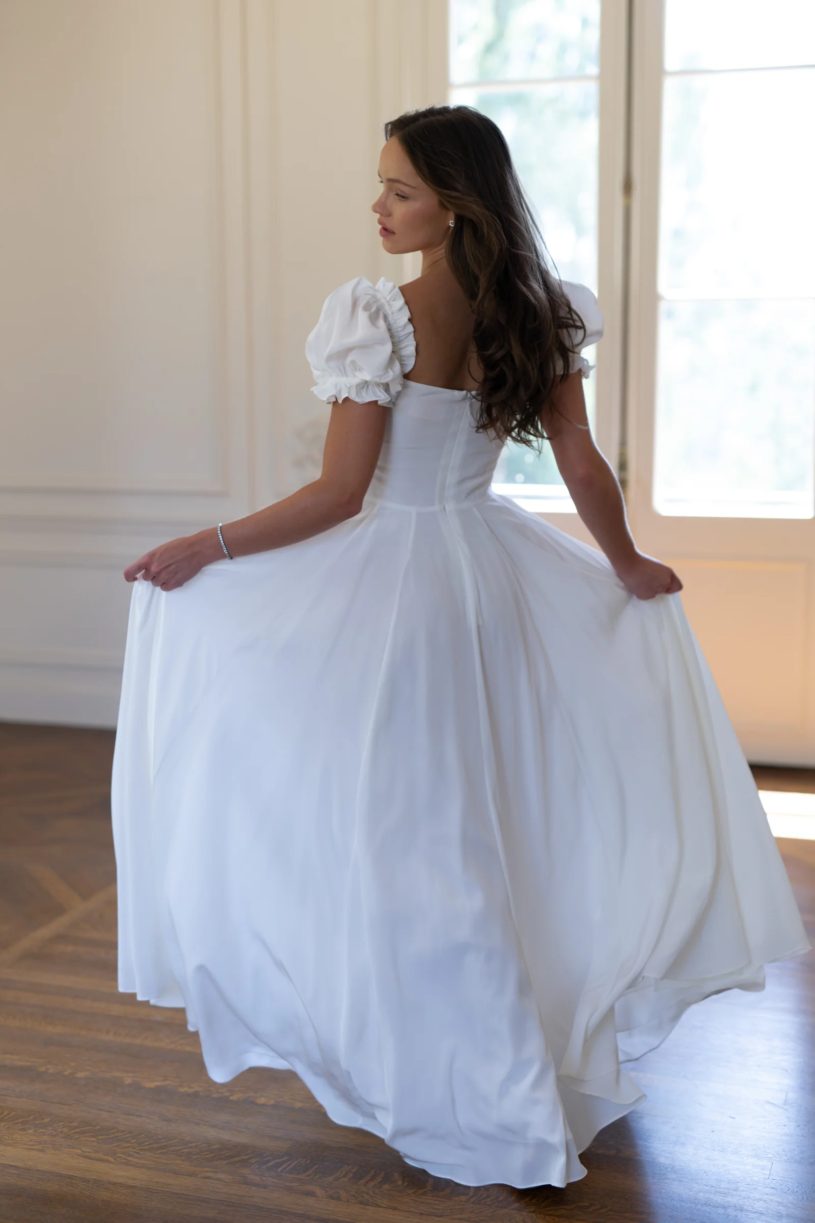 The Ivory Silk Garden Party Gown - Image 9