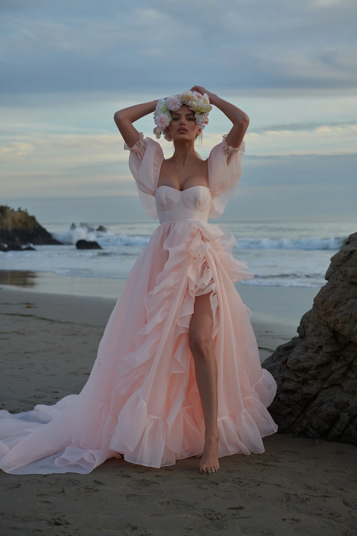The Peach Fuzz in Bloom Bridal Gown - Image 3